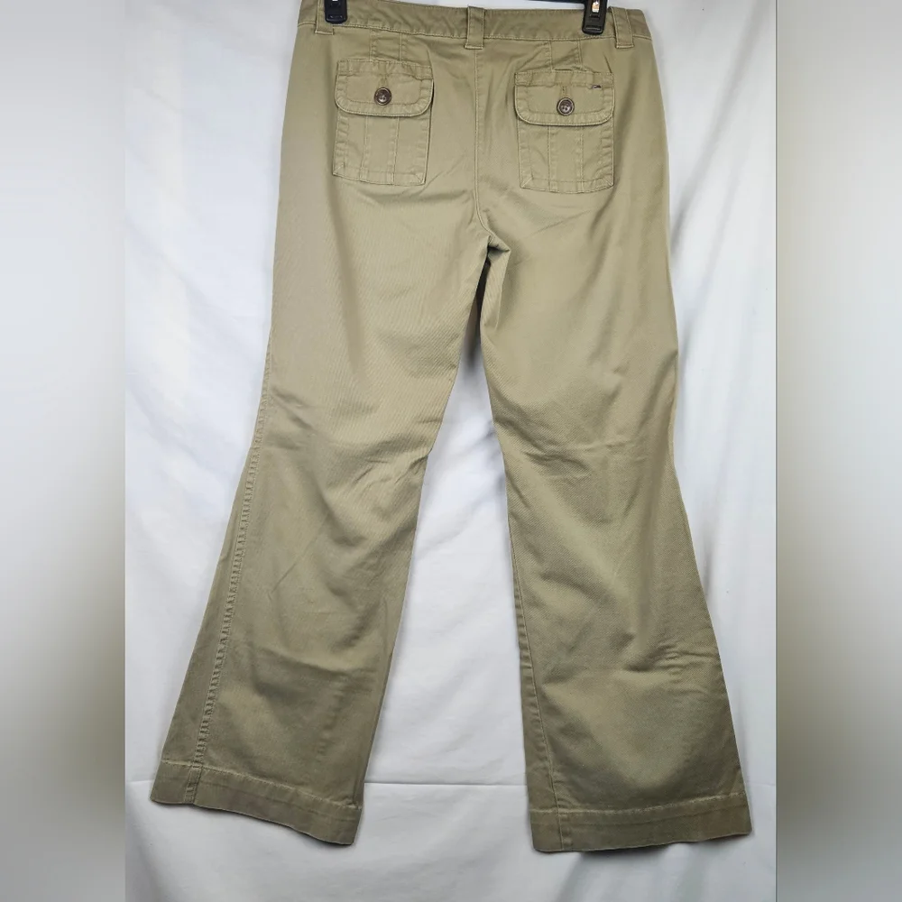 Tommy Hilfiger Womens Wide Leg Khaki Pants 10 Preppy Minimalist‎ Classic - Picture 2 of 6